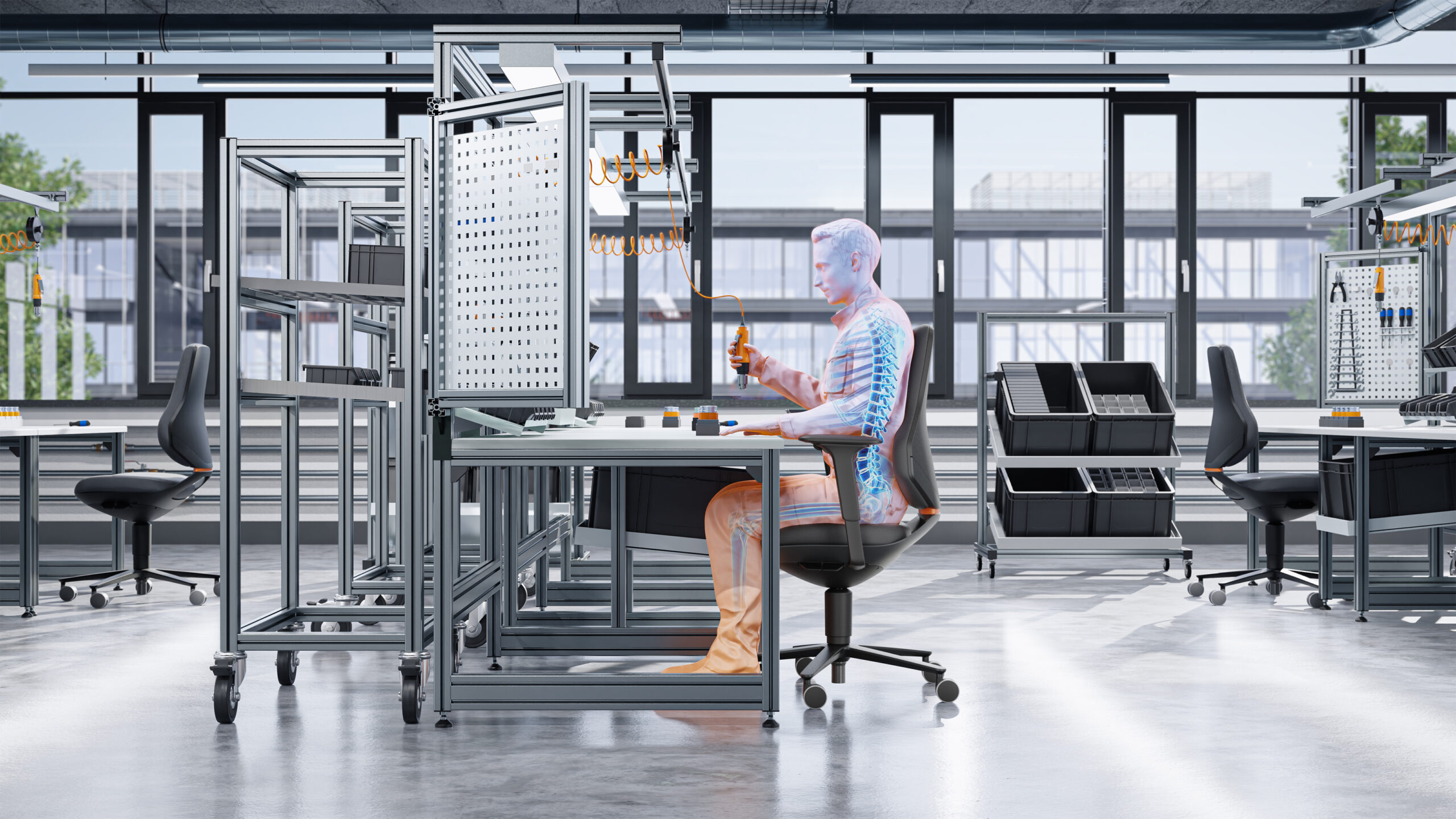 Die Interstuhl-Marke Bimos hat sich auf Arbeitsstühle für die Produktion, ESD-Bereiche, Labore und Reinräume spezialisiert.